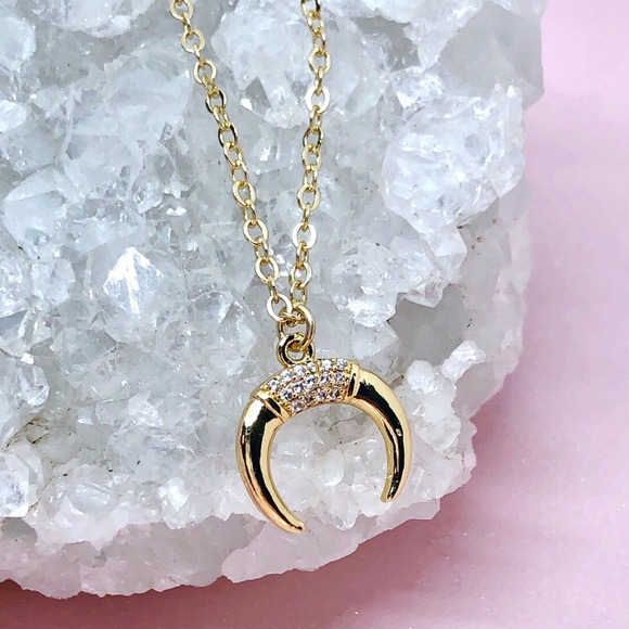 Olivia Rae Jewelry - Dainty Gold Crescent Horn Necklace